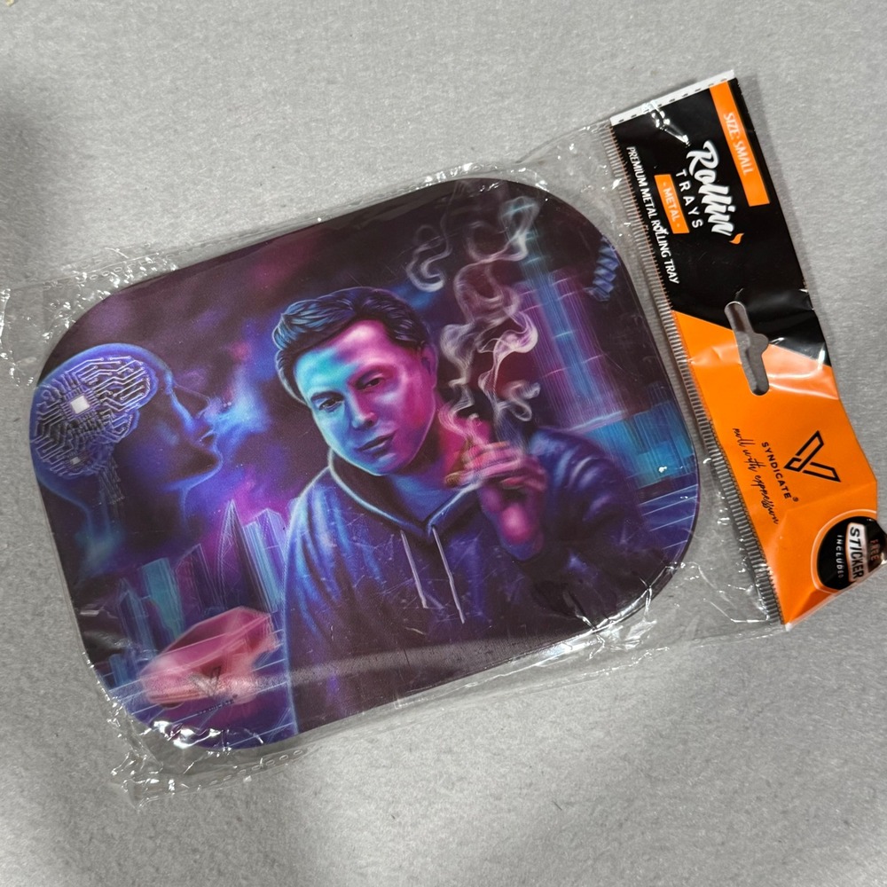 Syndicate Rollin Trays Metal Rolling Tray Space X-hale Elon Musk 3D Small Purple